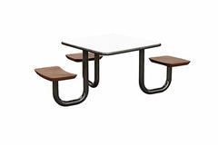 Ada Anchor Table, U-Leg, 3 Brown Seats, Square, 42