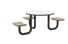 Ada Anchor Table, U-Leg, 3 Stone Gray Seats, Round, 42