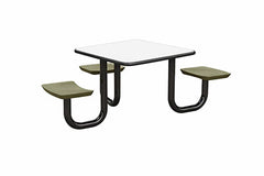 Ada Anchor Table, U-Leg, 3 Moss Seats, Square, 42