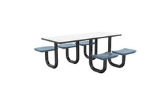 Ada Anchor Table, U-Leg, 5 Blue/Grey Seats, Rectangle, 30
