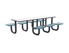 Ada Anchor Table, U-Leg, 7 Blue/Grey Seats, Rectangle, 30