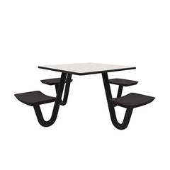 Anchor Table, U-Leg, 4 Black Seats, Square, 42