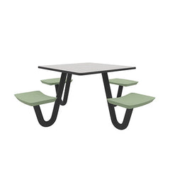 Anchor Table, U-Leg, 4 Seagrass Seats, Square, 42