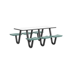 Anchor Table, U-Leg, 6 Aqua, Rectangle, 30