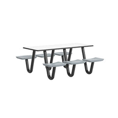 Anchor Table, U-Leg, 6 Gray Seats, Rectangle, 30