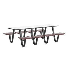 Anchor Table, U-Leg, 8 Burgundy Seats, Rectangle, 30