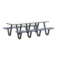 Anchor Table, U-Leg, 8 Midnight Blue Seats, Rectangle, 30