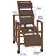 WoodTone Reclining Shower Chair With Soft Seat Deluxe Elongated, Total Padding, And Elevated Leg Extension-BRN