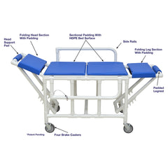 Folding Gurney With Sectional Padding