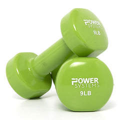 Deluxe Vinyl Coated Dumbbell, Lime, Pair, 9 Lb