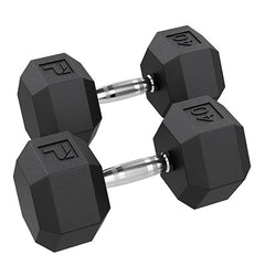 Rubber Hex Dumbbell, 40 Lb., Pair