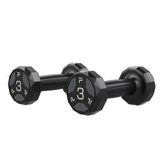 Urethane Cardio Dumbbell, Gray, 3 Lb., Pair