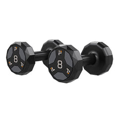 Urethane Cardio Dumbbell, Gray, 8 Lb., Pair