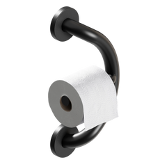 PLUS Toilet Paper Holder + Grab Bar in Matte Black
