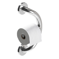 PLUS Toilet Paper Holder + Grab Bar in Polished Chrome