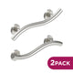 (2x Pack) WAVE Grab Bar (18"), Left and Right Orientation in Brushed Stainless