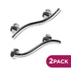 (2x Pack) WAVE Grab Bar (18"), Left and Right Orientation  in Polished Chrome