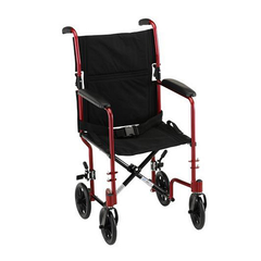Nova Lightweight Aluminum Transport Chair w/ Fixed Arms, 17