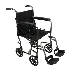ProBasics Steel Transport Chair, Silver Vein, 300 lbs.