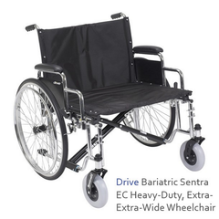 Drive Bariatric Sentra EC Heavy-Duty, Extra-Extra-Wide Wheelchair, 26