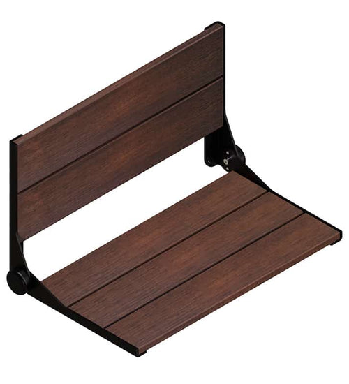 Invisia™ SerenaSeat™ 2.0 Aluminum, 26" Width, Walnut Stain, Matte Black Frame