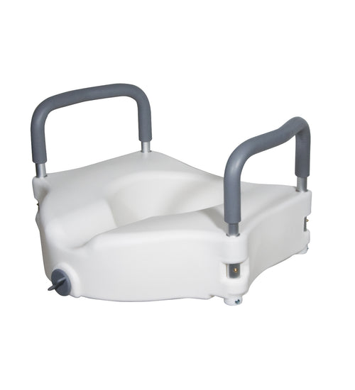 Elevated Raised Toilet Seat with Removable Padded Arms, Standard Seat