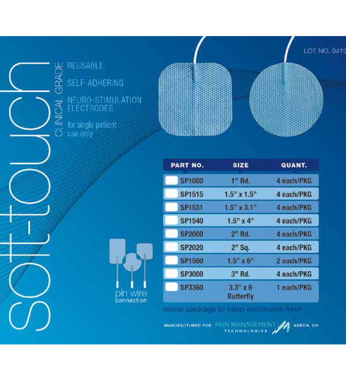 Soft-Touch Clinical Grade Electrodes (PMT gel) 4-pk