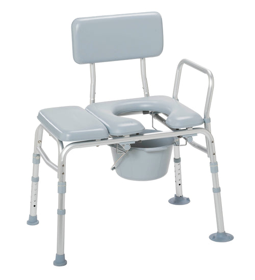Padded Seat Transfer Bench with Commode Opening