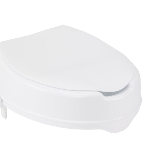 Raised Toilet Seat with Lock and Lid, Standard Seat