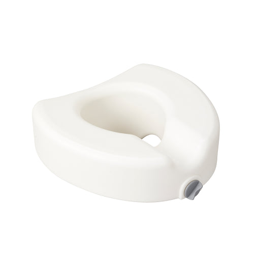 Premium Plastic Raised Toilet Seat with Lock, Elongated