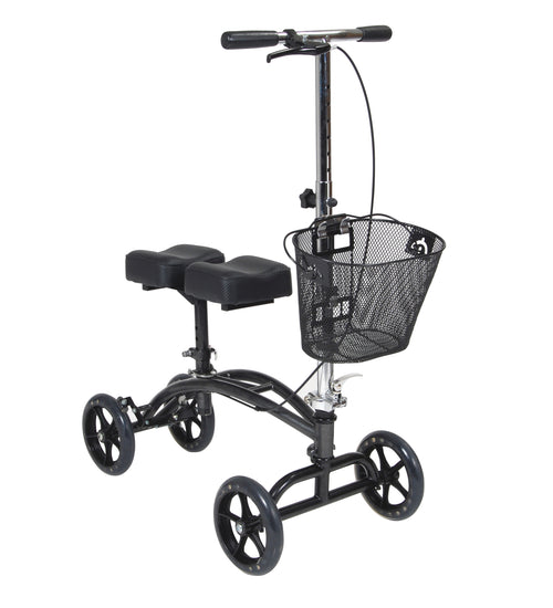 Dual Pad Steerable Knee Walker Knee Scooter with Basket, Alternative to Crutches