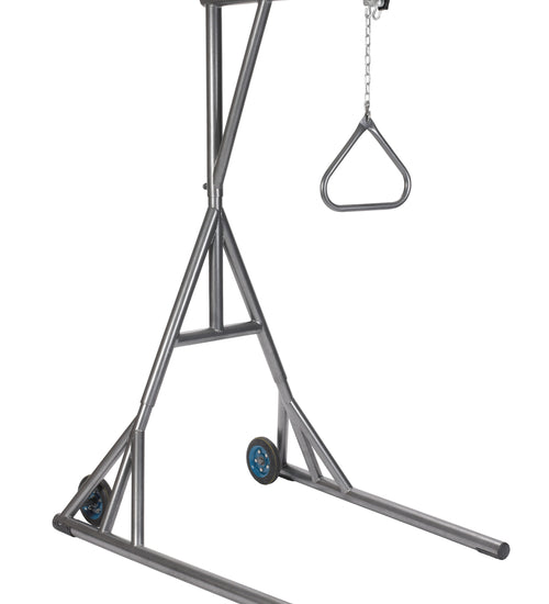 Heavy Duty Trapeze with Base and Wheels, Silver Vein