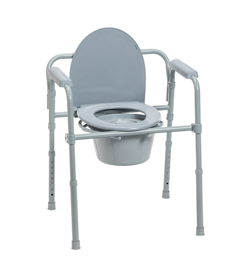 Steel Folding Deep Seat Bedside Commode