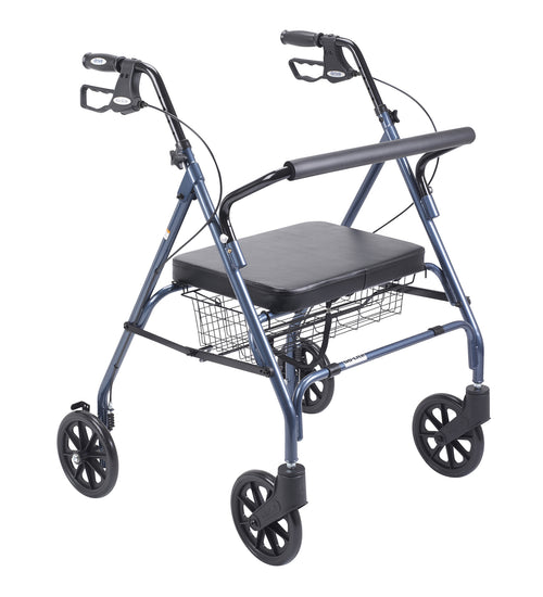 Heavy Duty Bariatric Rollator Rolling Walker with Large Padded Seat