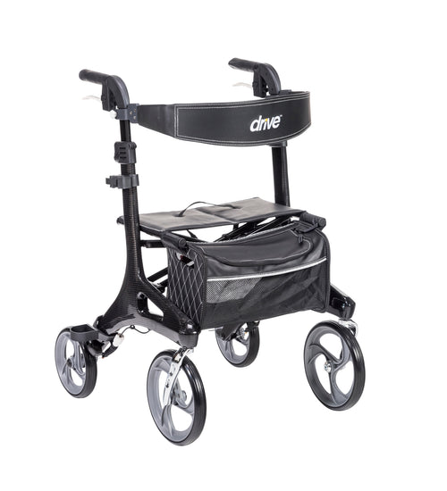 Nitro Elite CF Carbon Fiber Rollator Rolling Walker, Black