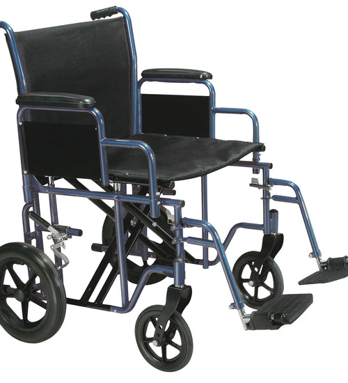 Bariatric Heavy Duty Transport Wheelchair with Swing Away Footrest