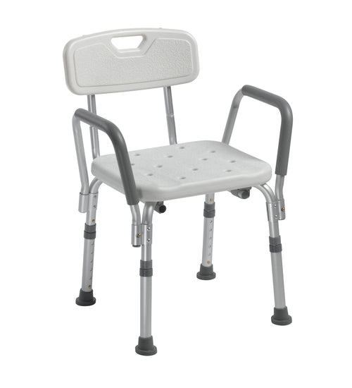 Knock Down Bath Bench with Back and Padded Arms