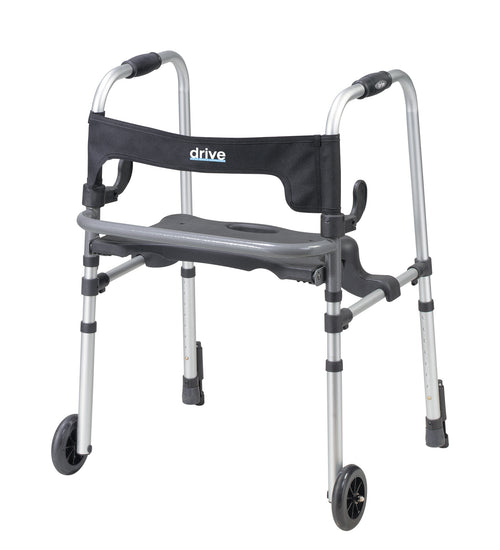 Clever Lite LS Walker Rollator with Seat and Push Down Brakes
