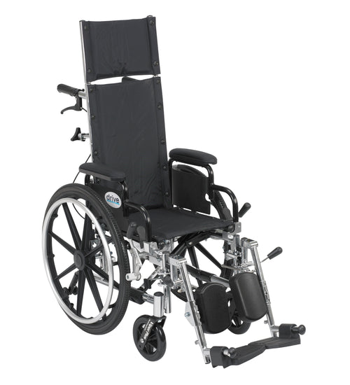 Viper Plus Light Weight Reclining Wheelchair with Elevating Leg rest and Flip Back Detachable Arms
