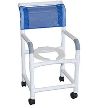 MJM International, shower chair (18"), twin casters (3")