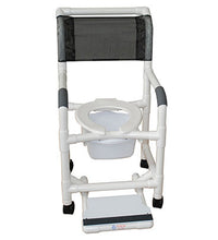 MJM International, shower chair (18"), twin casters (3"), sliding footrest