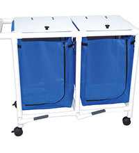 Double hamper with mesh bag - push/pull handle - footpedal