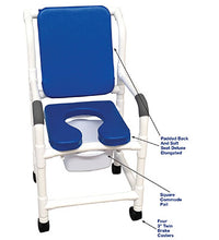 MJM International, deluxe shower chair (18"), square pail, blue