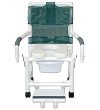 MJM International, Superior Shower Chair (18"), Dual Swing Away Armrests, Sliding Footrest, Soft Seat, Sq. Pail