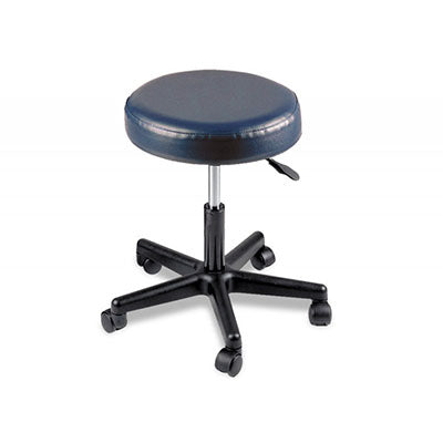 Pneumatic mobile stool, no back, 18" - 22" H, burgundy upholstery