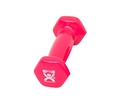 CanDo Vinyl Coated Dumbbell, Red (6 lb), Pair