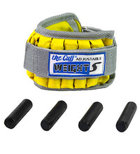The Adjustable Cuff wrist weight - 2 lb - 10 x 0.2 lb inserts - Yellow - pair