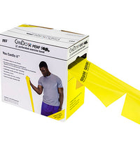 CanDo Low Powder Exercise Band - 100 yard Perf 100 rolls, 5-piece set (1 each: yellow, red, green, blue, black)