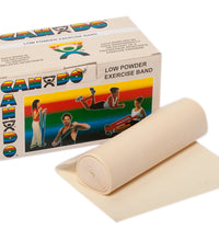 CanDo Low Powder Exercise Band - 50 yard rolls, 5-piece set (1 each: yellow, red, green, blue, black)