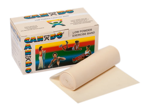 CanDo Low Powder Exercise Band - Twin-Pak - 100 yard (2 x 50 yard rolls) - Tan - xx-light